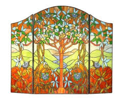 Style Stained Glass Fireplace