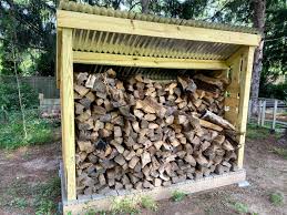 outdoor wood firewood storage shed