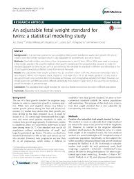 Pdf An Adjustable Fetal Weight Standard For Twins A