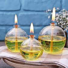 Striped Ball Glass Candle Oil Lamp