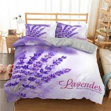 Zeimon Lavender Flower Bedding Set