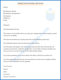 employee fraud termination letter