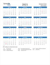 Ramadan for the year 2021 starts on the evening of monday, april 12th lasting 30 days and ending at sundown on tuesday, may 11. 2021 Calendar United Arab Emirates With Holidays