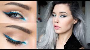 electric blue eyeliner makeup