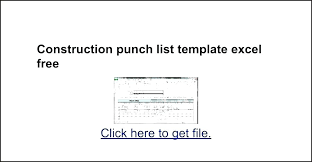 Punch Out List Template