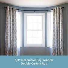 double bay window curtain rod