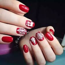 30 cute nail design ideas for stylish brides | wedding forward. Best Christmas Nails With Snowflakes Red White Nail Design Ideas Nailart Christmas Gel Nails Christmas Nails Easy Holiday Nails