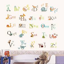 Animal Characters English Letters Wall