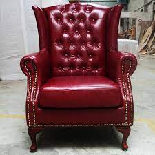maroon chesterfield single seater sofa