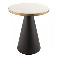 Cone Base Accent Table Marble Side