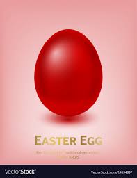 Red Coloured Easter Egg Template