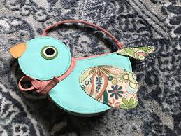 blue bird shaped cloth purse makeup bag