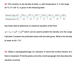 Solved Q4 The Variation In The Density