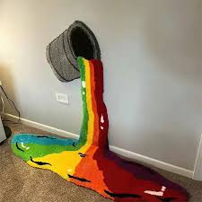 creative bedroom rainbow paint bucket