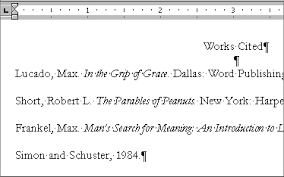 Creating A References Or Works Cited Page With Microsoft Word