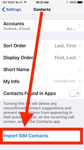 import contacts from sim card to iphone