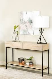rubeus 2 drawer console table with open