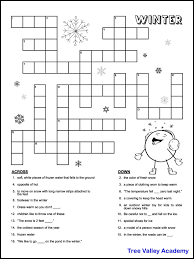 printable winter crossword puzzles for
