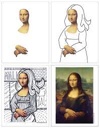 Easy to draw for all ages, using measurement skills, vertical, horizontal and diagonal li. Mona Lisa Line Art Art Projects For Kids Line Art Projects Kids Art Projects Art Projects