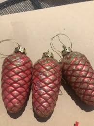 Glass Pinecone Ornaments