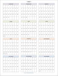 2017 Year At A Glance Calendar Home Printables