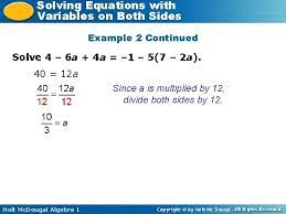 solving equations variables on