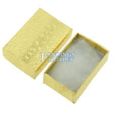 2 x 1 25 gold cotton filled gift box