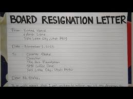 how to write a board resignation letter