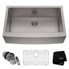Sinks that are 30 inches wide must sit in a base cabinet of at least 33 inches. 33 Apron Front 16 Gauge Stainless Steel Single Bowl Kitchen Sink