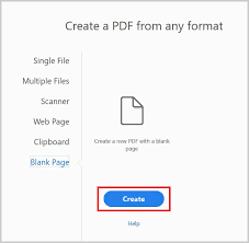 how to create a blank pdf in adobe acrobat