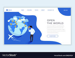 travel agency isometric landing page