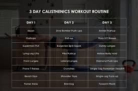 day calisthenics workout routine
