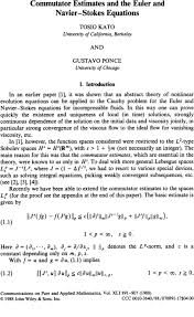 Navier Stokes Equations Kato 1988