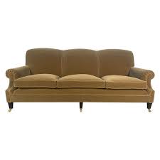Large Sofa In Beige Gold Mohair Velvet