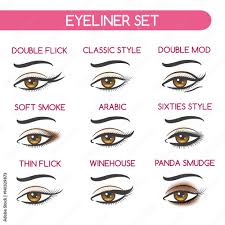 eyeliner set vector ilration woman