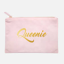 custom name makeup bag baby pink