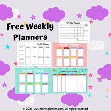 for kids weekly timetable template