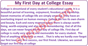 my first day at college essay 2nd