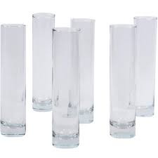 tall clear glass cylinder bud vase