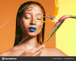 makeup flowers face woman cosmetics