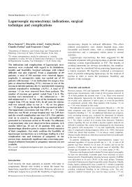 Menorrhagia after myomectomy was present only in 5% cases. Pdf Laparoscopic Myomectomy Indications Surgical Technique And Complications
