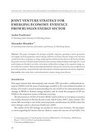 pdf joint venture strategy for emerging economy evidence from pdf joint venture strategy for emerging economy evidence from russian energy sector