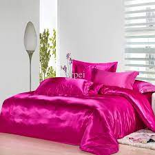 silk bed sheets pink bedding set