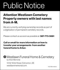 public notice westlawn funeral home