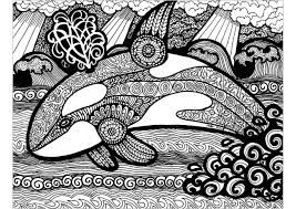 More marine animals coloring pages. Line Of The Orca Zentangle Adult Coloring Pages