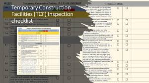 Date of inspection (yyyymmdd) a. Temporary Construction Facilities Tcf Inspection Checklisthsse World