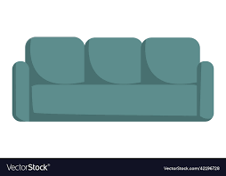 Comfortable Green Sofa Semi Flat Color