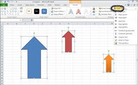 How To Align Multiple Graphic Objects In Excel 2010 Dummies