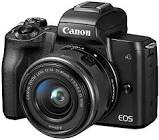 2680C011 EOS M50 Mirrorless Camera Kit with 15-45mm lens(Black) Canon