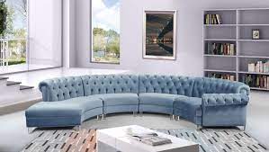 Meridian Anabella 4 Blue Sectional Sofa